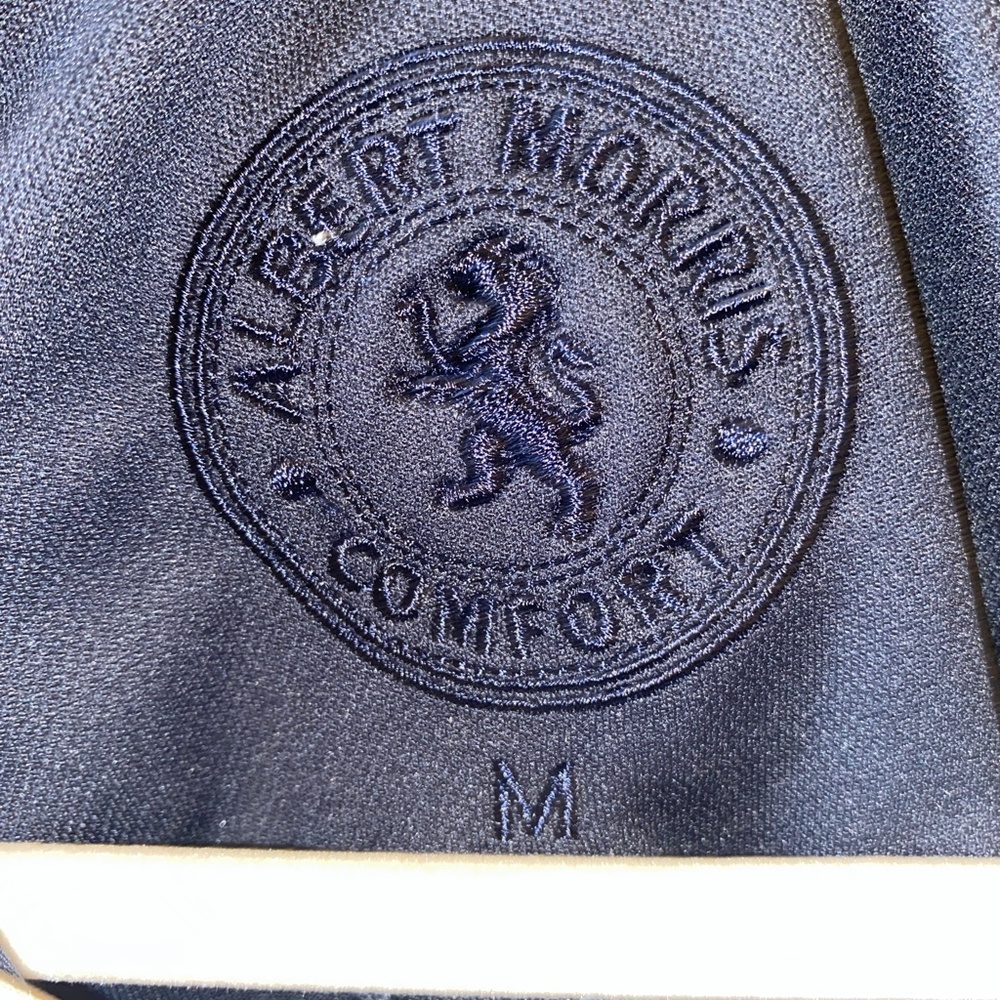 NWOT Albert Morris Navy with White Trim Polo - Picture 3 of 4